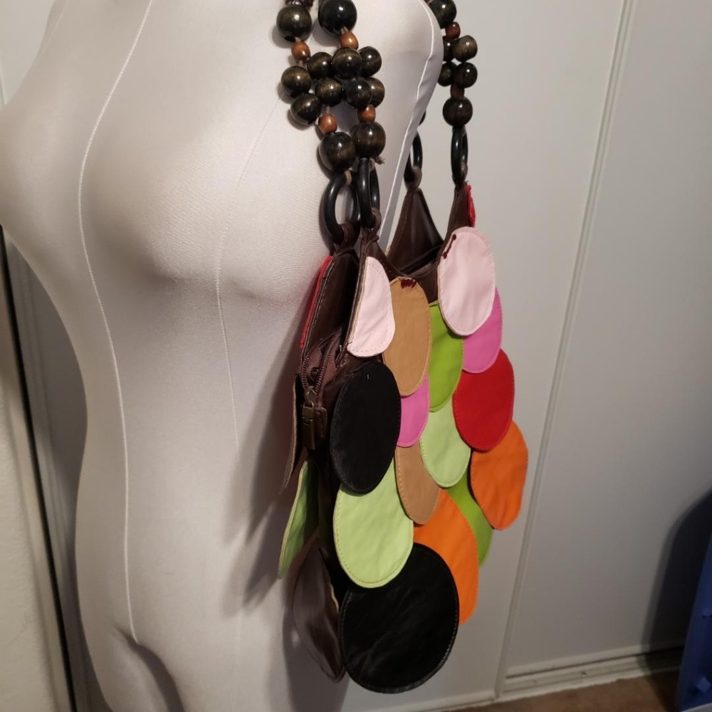 Leather colored Dot shoulder bag